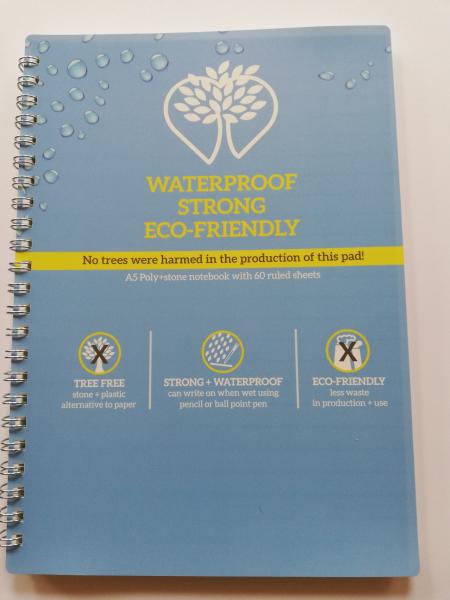 Waterproof notepad A5 made from stone paper