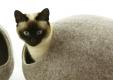 Felted wool cat cave cocoon Kivikis SAND BROWN