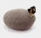 Felted wool cat cave cocoon Kivikis SAND BROWN