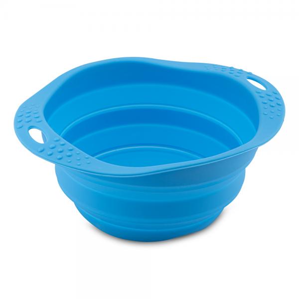 Beco Collapsible Travel Bowl, Blue, Large