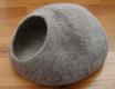 Felted wool cat cave cocoon Himalaya - Speckled Brown - hand made in Nepal